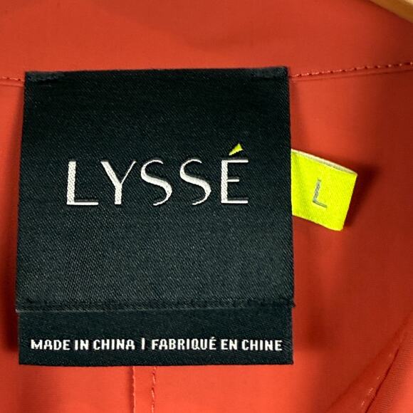 lyssé Button Front Shirt Women's Large Spicy Orange Short Sleeve Blouse Workwear - Picture 4 of 8